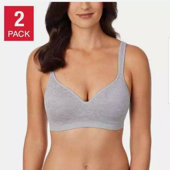 2 Pack Carole Hochman Seamless Bra Wire Free - Picture 2 of 9